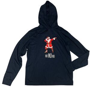 DENIM & FLOWER RICKY SINGH MEN'S HO HO HO SANTA CHRISTMAS HOODIE SZ M